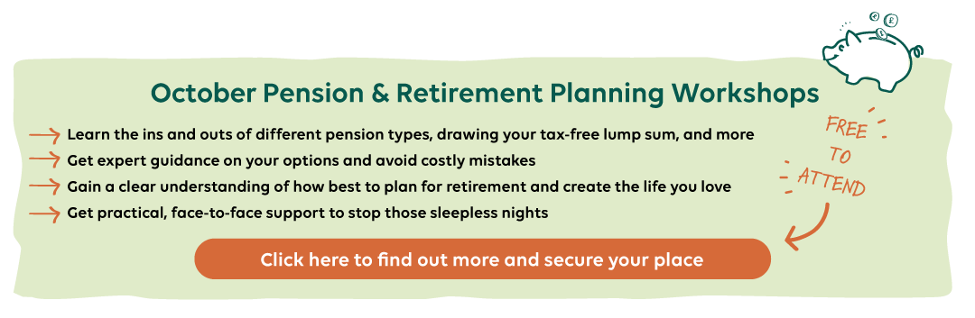 free pension & retirement planning workshops in October banner